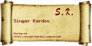 Singer Kardos névjegykártya